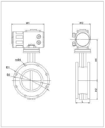 DN40 - DN1000 Взрывозащитный электрический приводящий PTFE тип фланца для клапана бабочки 1