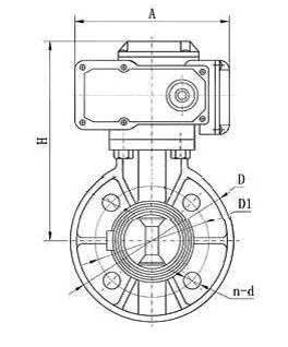 Включение фланца вафли с электрическим приводом UPVC Dn50 - Dn300 1