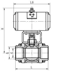 Нержавеющая сталь фиксированный пневматический шаровой клапан DN15 - DN50 0