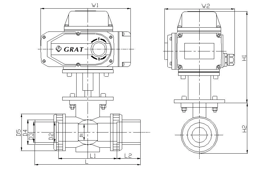 AC220V Нормальная температура Моторизованный ПВХ шаровой клапан-актуатор Pn16 IP67 1