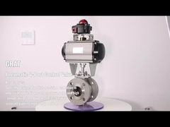 PTFE Seal V Cut Pneumatic Control Ball Valve DN50 Нержавеющая стальная шаровая клапан