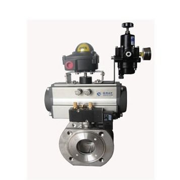 Dn15 - Dn600 Пневматический шаровой клапан Нержавеющая сталь V Notch Ball Control Valve